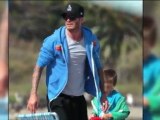 Les garçons Beckham à la plage