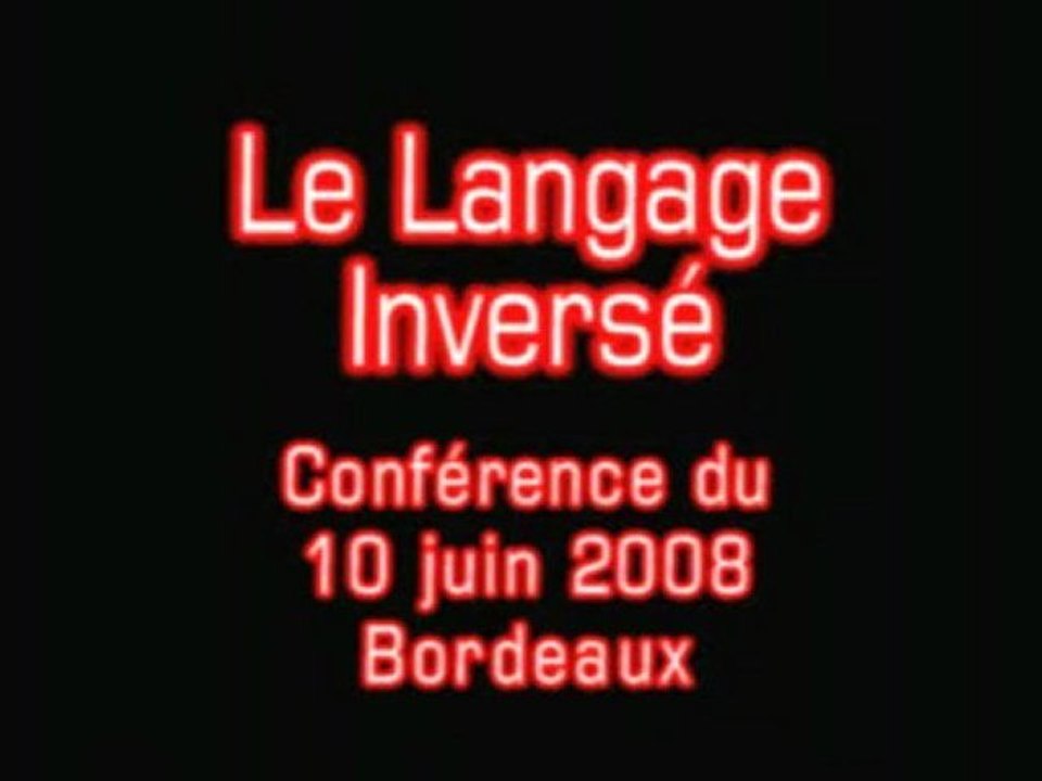 LANGAGE iNVERSé SUBLiMiNAL Conférence avec David Oates 1sur5