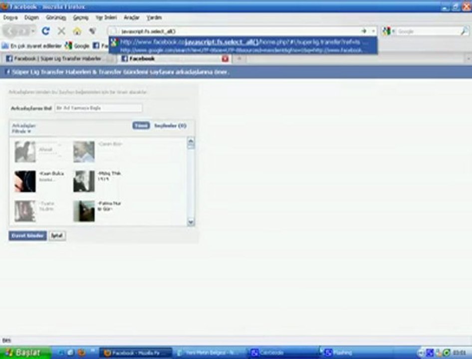 Facebook_ta toplu davet göndermek "teknoctrl.com"