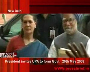 President invites UPA to form Govt. 20th may 2009