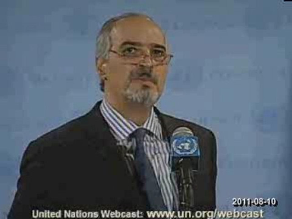 Bashar Ja'afari (Syria) on Syria - Security Council Media Stakeout - 10-08-2011