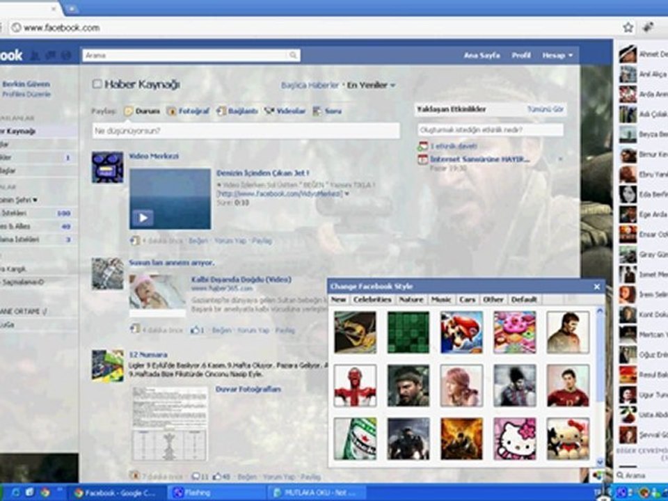 FACEBOOK ARKA PLAN DEGİSTİRME
