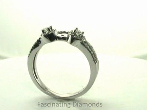 FDENS3038 Semi Mount Diamond Split Band Pave Wedding Bridal Rings Set