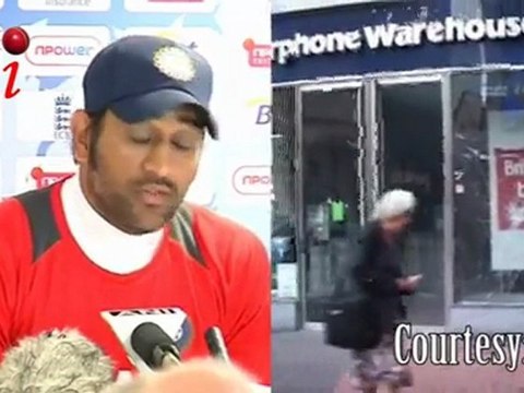 MS Dhoni shops during London Riots in Birmingham
