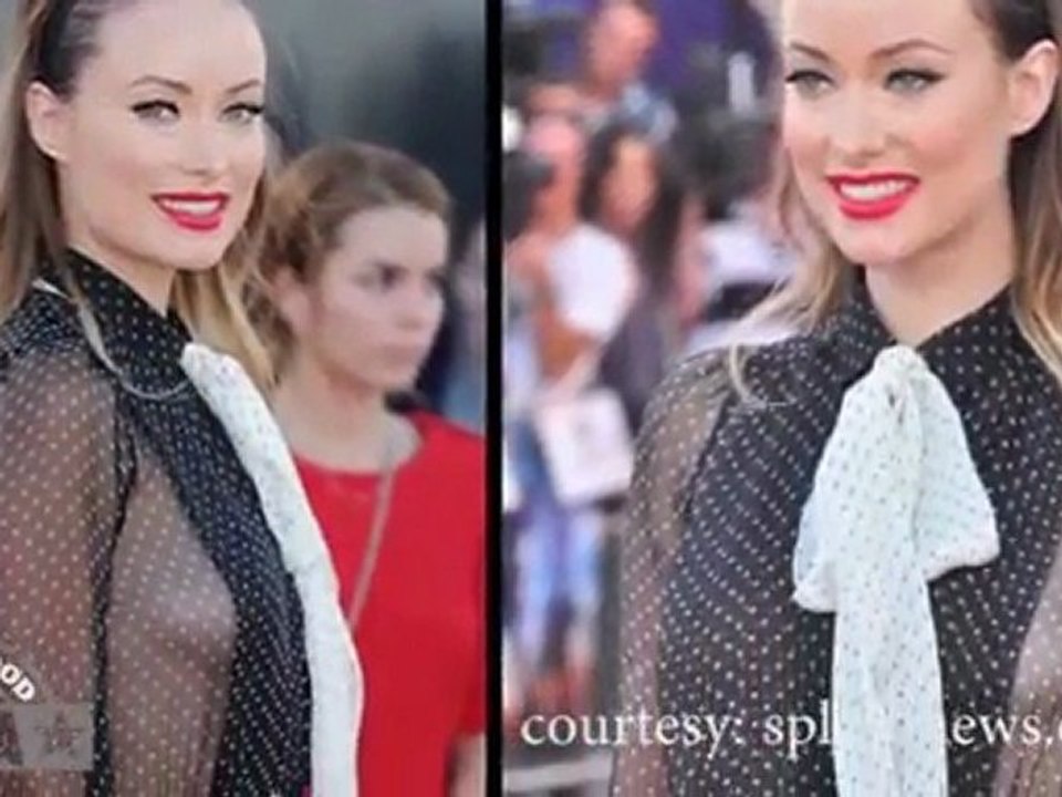Olivia Wilde BOOB show in Transparent Dress