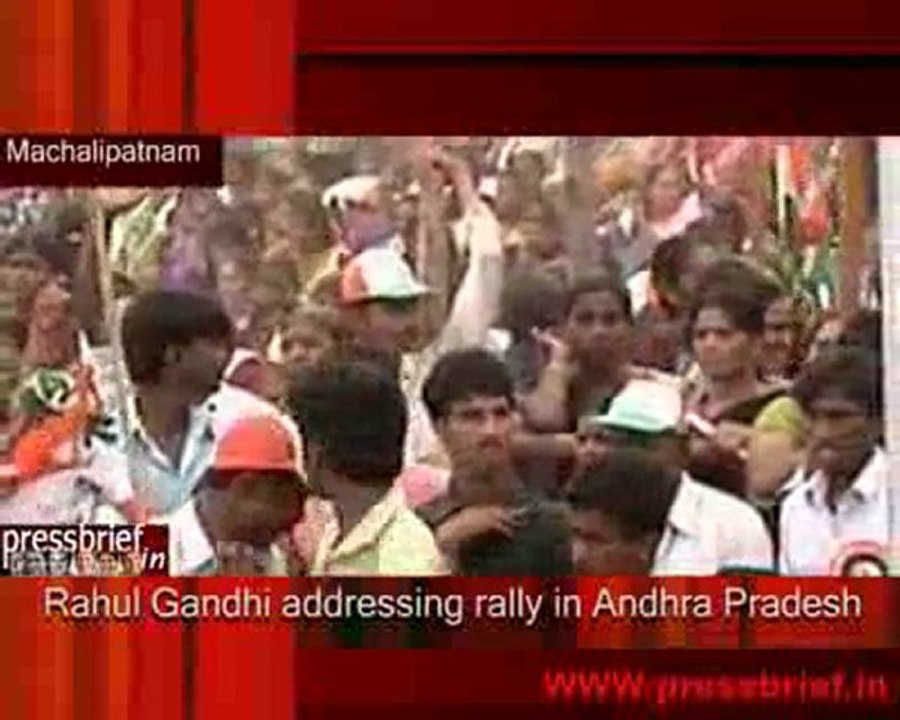 Rahul Gandhi addressing rally in Machalipatnam (Andhra Pradesh), 16th-April-2009