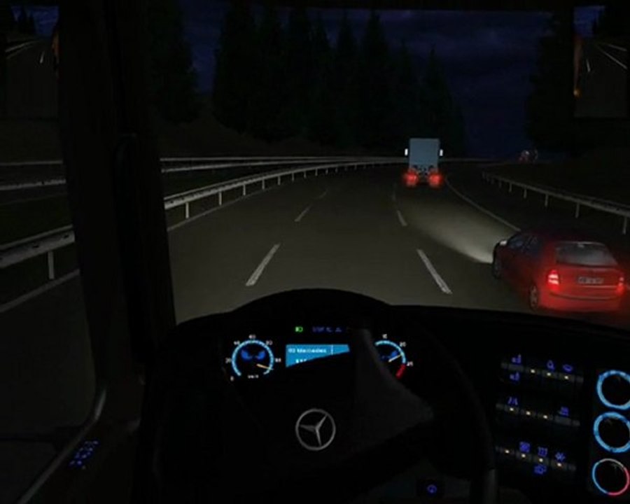 Gece Sürüşü - Mercedes-Benz Actros / Euro Truck Simulator