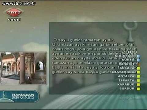 Adem Karabey Kuran Ramazan 2011 TRT