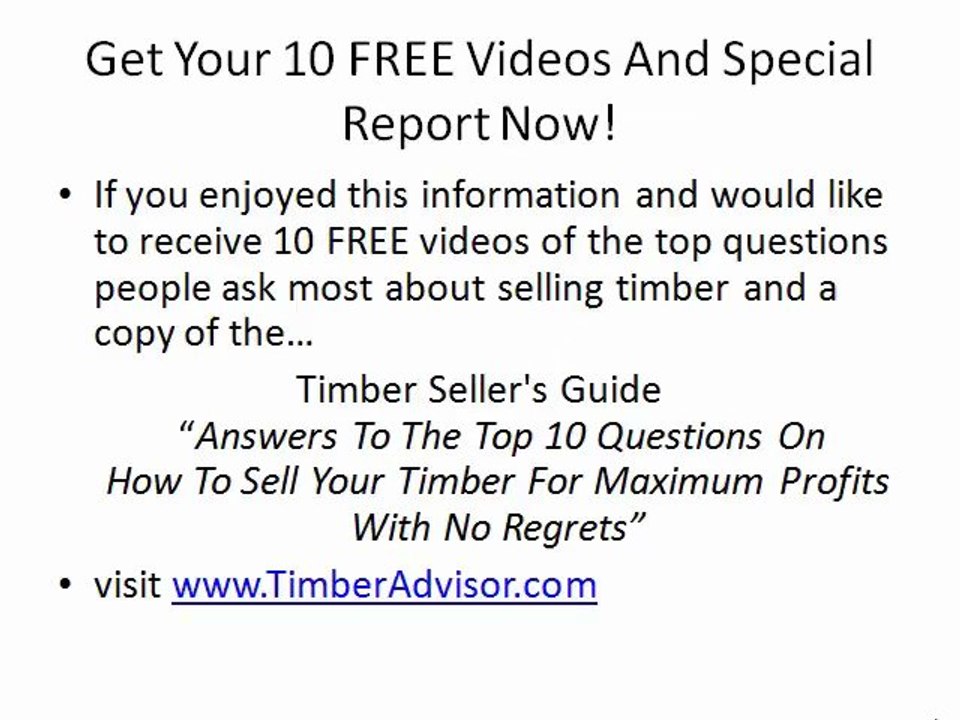 Sell Timber With Consulting Forester