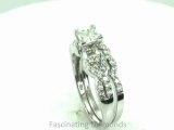 FDENS3008PR  Princess Cut Diamond Wedding Rings Set In Swirl Prong Setting