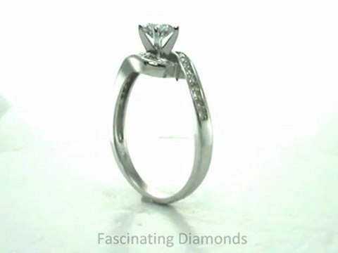 FDENS3006ROR Round Cut Diamond Petite Snail Shape Pave Set Engagement Ring