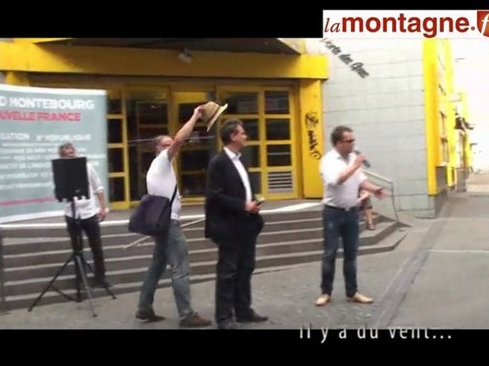 Arnaud Montebourg harangue les passants à Clermont