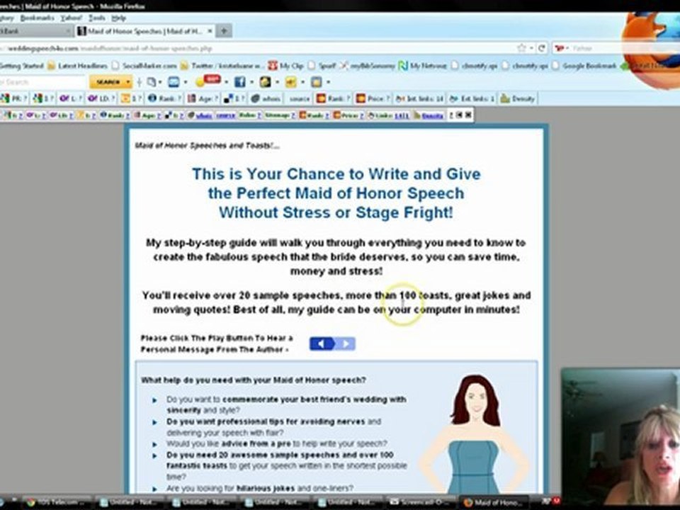 Toasts Maid of Honor