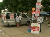 Reportage TV Vendée sur la caravane des Primaires à Saint-Jean de Monts le 22-08-11