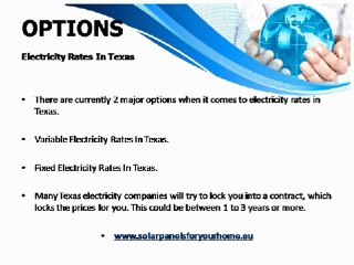 Electricity Rates In Texas