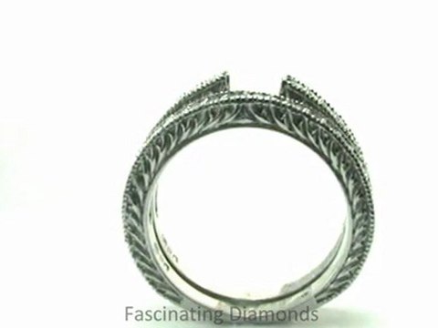 FDENS1790 Semi Mount Vintage Style Diamond Engagement Ring Engraved With Milgrain