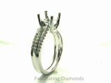 FDENS1748 Semi Mount Diamond Wedding Rings Set In Split Band Trellis Pave Setting