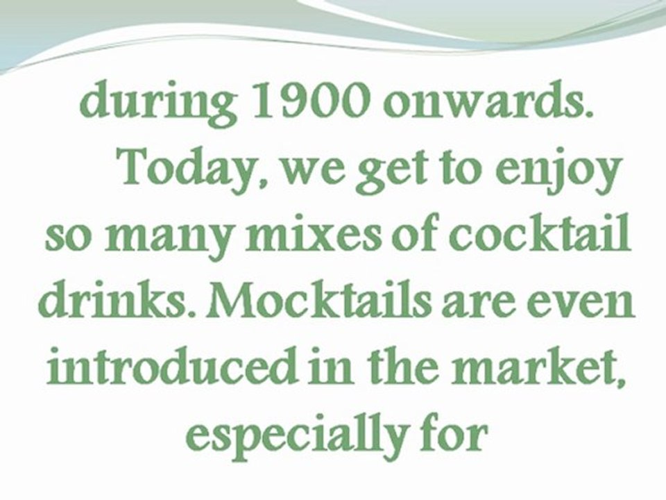 Cocktail Drinks : How It All Started