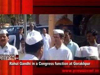 Rahul Gandhi in a Congress function at Gorakhpur