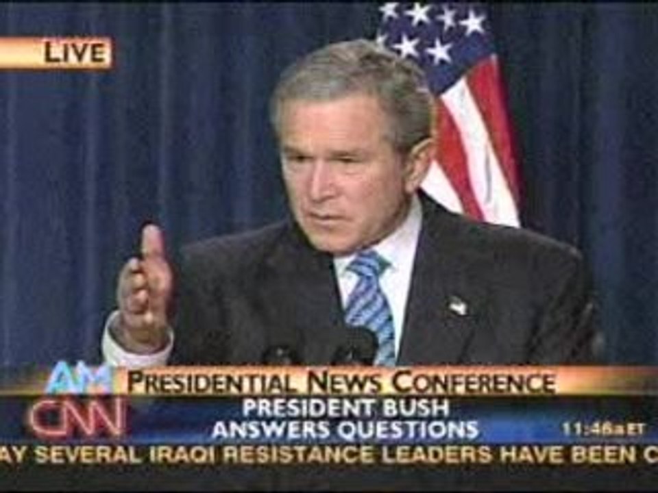 Bush trying to answer a question.