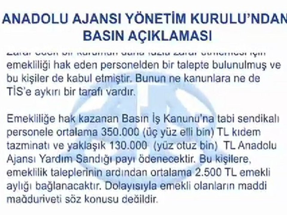 Anadolu Ajansı'ndan açıklama