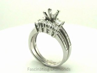 FDENS1021PRR  Princess Cut Diamond Three Stone Wedding Ring Set Semi Mount