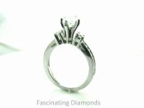 FDENS458PER  Pear Shape Diamond  Three Stone Wedding Ring With Round Side Stones In Channel Setting