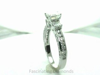 FDENS1096EMR  Emerald Cut Three Stone Diamond Engagement Ring Channel Set
