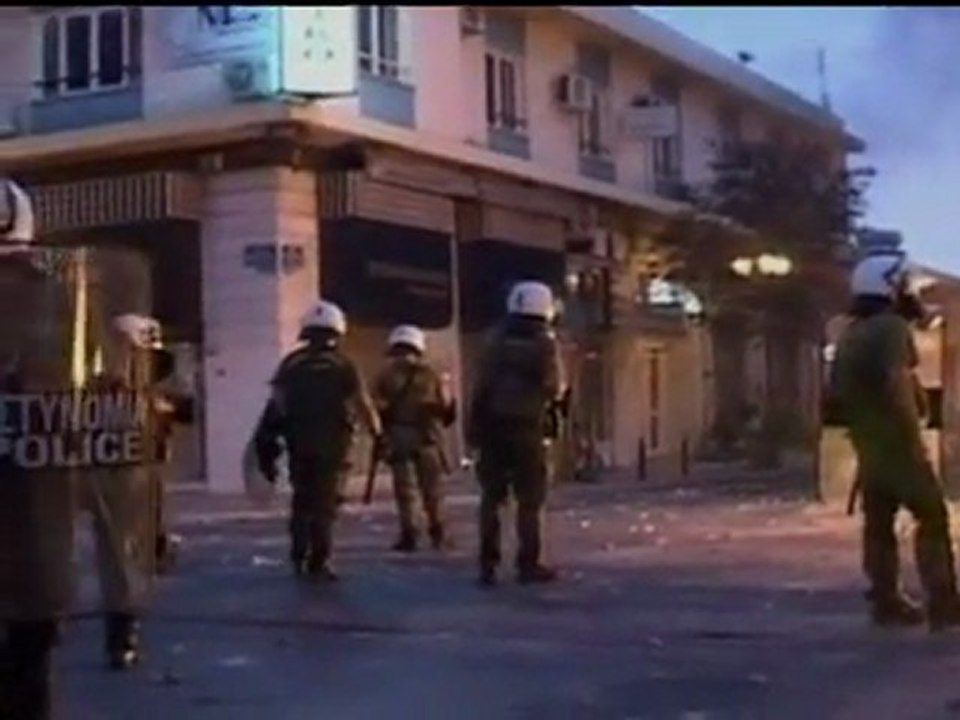 Greek football fans riot