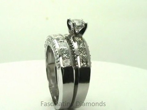 FDENS198RO Round Shape Diamond Wedding Rings Set In Channel & Pave Setting