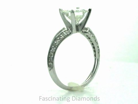 FDENS3049PRR Princess Cut Diamond Knife Edge Split Band Engagement Ring