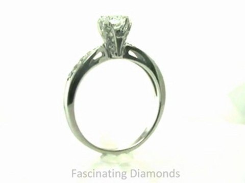 FDENR8596ROR Tapered Cathedral Round Diamond Pave-Set Engagement Ring