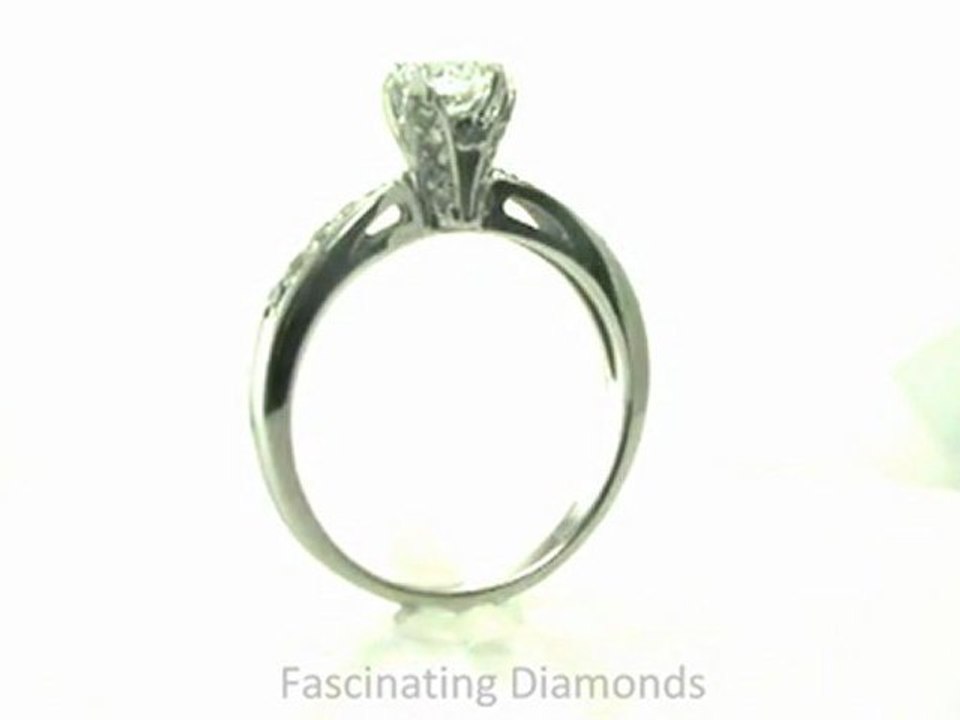 FDENR8596ROR  Tapered Cathedral Round Diamond Pave-Set Engagement Ring