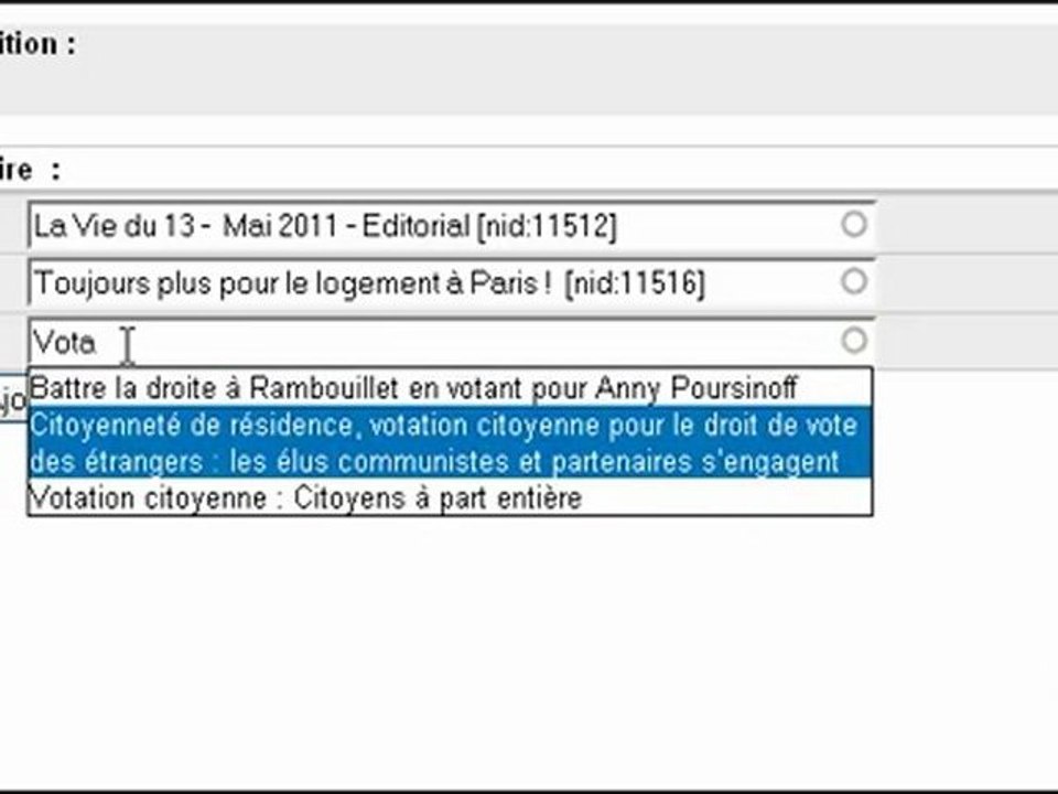 La Commune : créer un dossier, référencer des articles ...