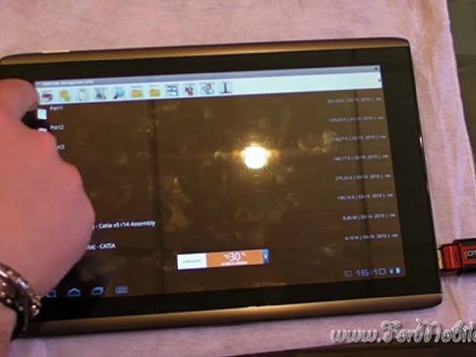 Acer Iconia Tab A500 - Android 3.0 Honeycomb - Demo pendrive Kingston 256 GB USB 2.0