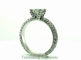 FDENR7534PR  Princess cut Micro-Pave Crown Set Diamond Engagement Ring