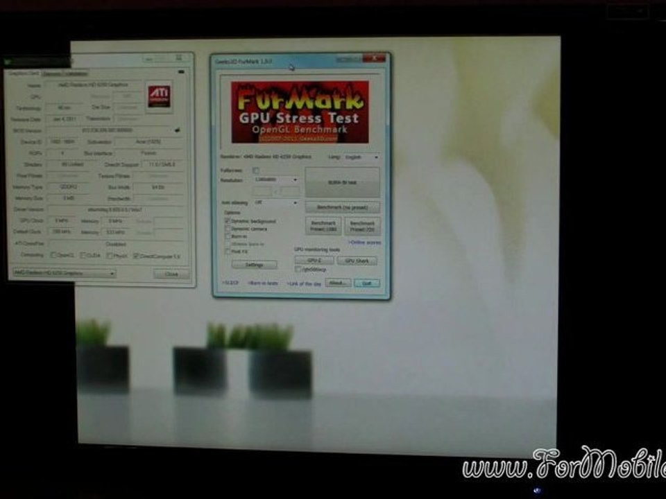 Acer Iconia Tab W500 - FurMark, demo HDMI, prestazioni AMD Radeon HD 6250