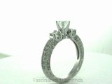 FDENR6260CU  Cushion Cut Diamond Engagement Ring With Prong Set Round Cut Side