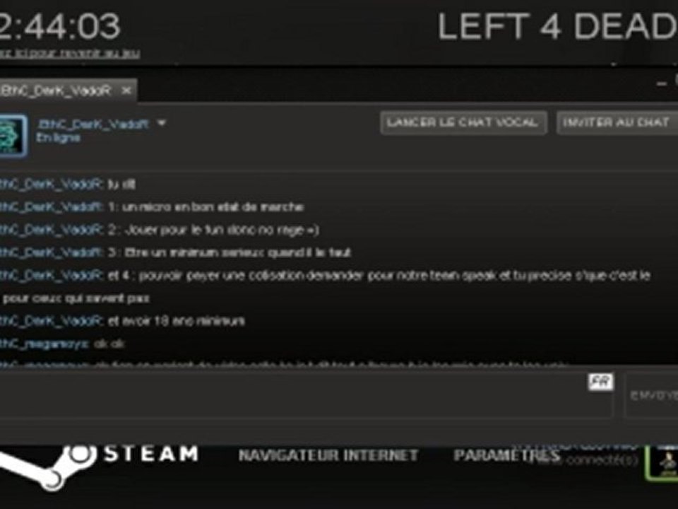 Demande de personne pour une section L4D2