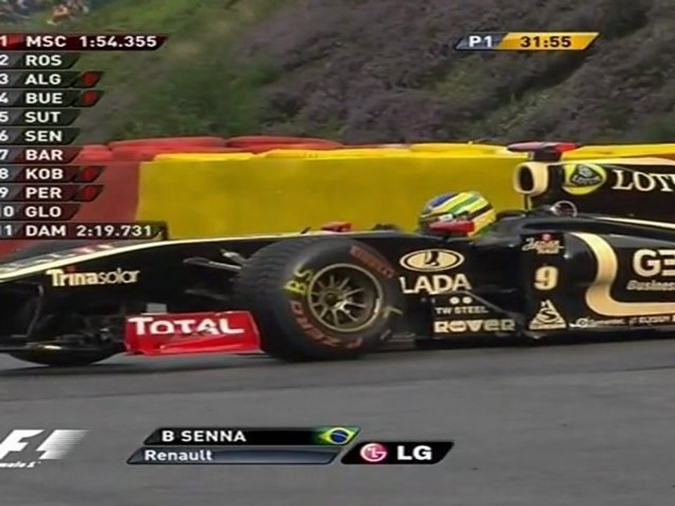 F1  Spa Francorchamps 2011 Bruno Senna Crash Accident Libres1