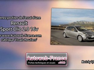 Скачать видео: Essai Renault Sport Clio 2.0 16v - Autoweb-France