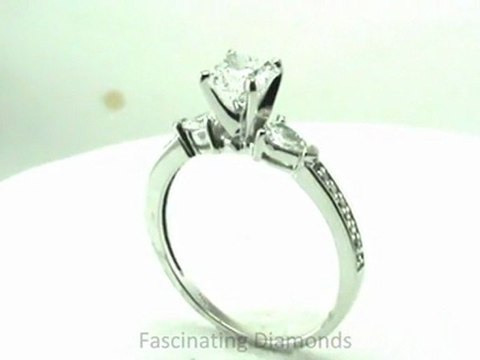 FDENS3111PRR Princess Cut Three Stone Diamond Engagement Ring In Pave Setting