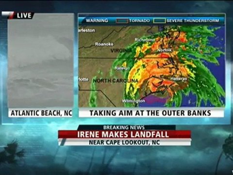 Live: Hurricane Irene comes ashore - 08/27/2011