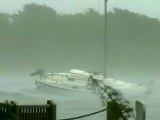 Hurricane Irene blows boat away