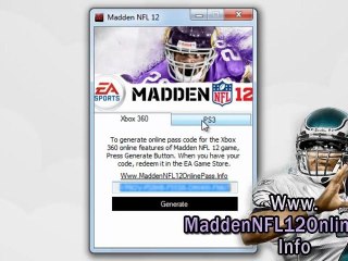 Madden NFL 12 Online Pass Code Free - Xbox 360 PS3