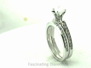 FDENS3034HT  Heart Shape Diamond Wedding Rings Set In Channel Setting