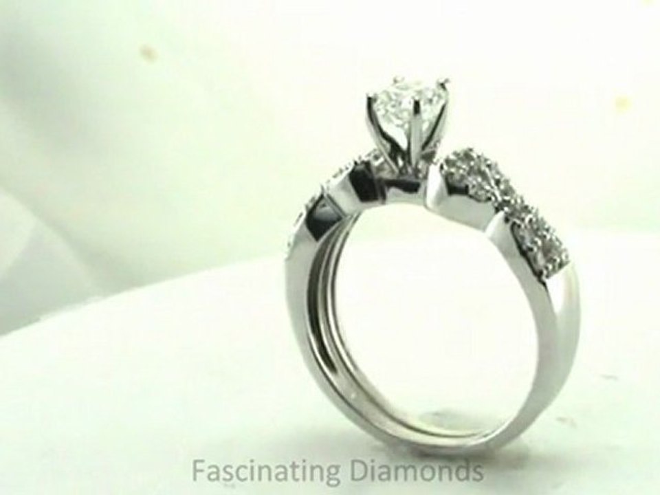 FDENS3008CU  Cushion Cut Diamond Wedding Rings Set In Swirl Prong Setting