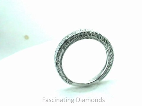 FDENS1813B Solid Gold Vintage Engraved Anniversary Band