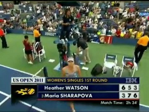 Maria Sharapova vs Heather Watson Match Point - US Open 2011 1st round