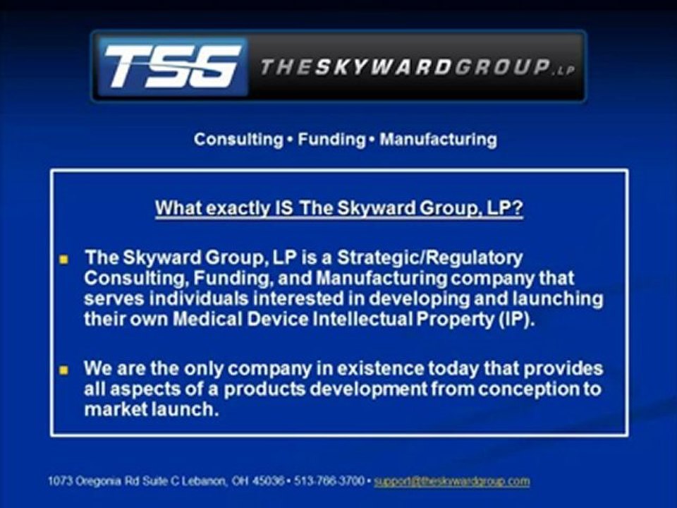Medical Device Consulting, Funding and Manufacturing